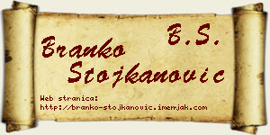 Branko Stojkanović vizit kartica